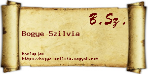 Bogye Szilvia névjegykártya