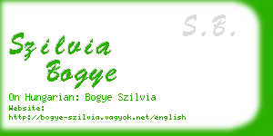 szilvia bogye business card